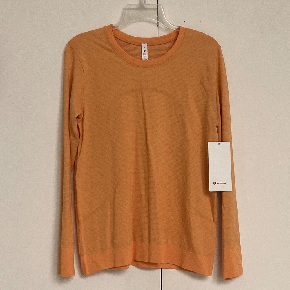 LuLuLemon sz 8 Swiftly Relaxed Long Sleeve Summer Glow Mango Dream NWT